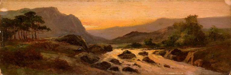 Sunset, Rocky Stream
